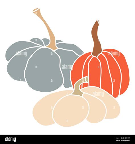 Pumpkin Icon Vector Illustration Set Autumn Halloween Or Thanksgiving