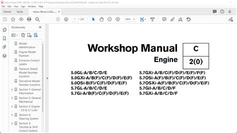 Volvo Penta 5 0gl Abcde 5 7gxi A B C D F Engine Workshop Manual 81843740 Pdf Download