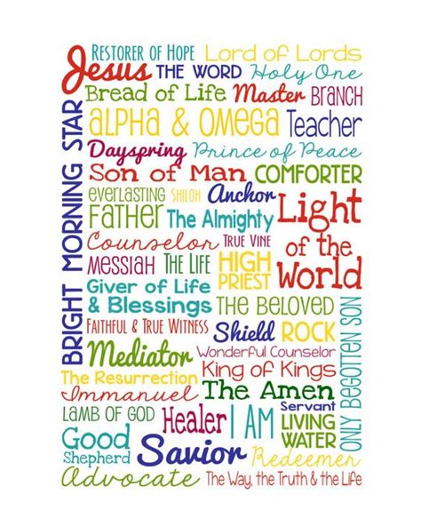 The Names Of Jesus 8x10 Print Christian Wall By Sweetleighmama Playrooms Pinterest Wall