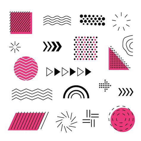 Premium Vector Set Of Geometric Shapes Retro Element Design For Web