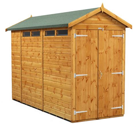 Power 10x4 Apex Secure Garden Shed Double Door Apex Roof Secure Sheds