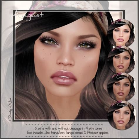 7 Deadly Skins August 2015 Group T Second Life Freebies Addiction And More