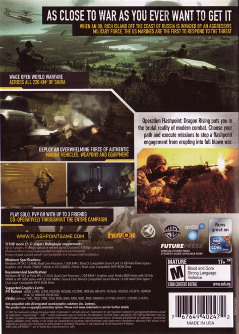 Operation Flashpoint Dragon Rising Box Shot For Xbox 360 GameFAQs