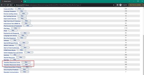Assessment Library and Electronic Forms/Materials - Transition Services