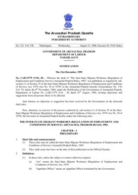 Fillable Online Arunachalpwd Regulation Of Employment And Conditions