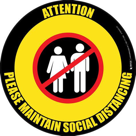 Attention Please Maintain Social Distancing With Prohibited Icon