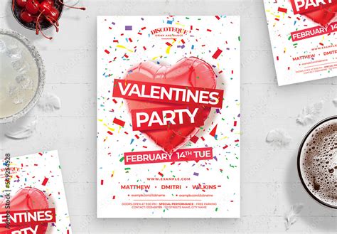 Valentines Flyer Template Stock Template | Adobe Stock