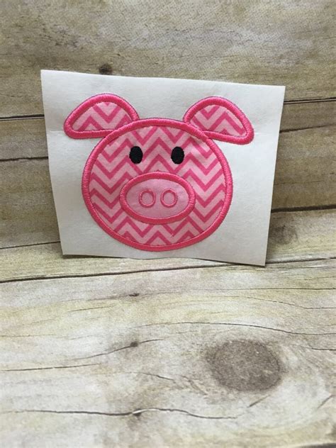 Pig Embroidery Applique Pig Applique Pig Embroidey Design Etsy