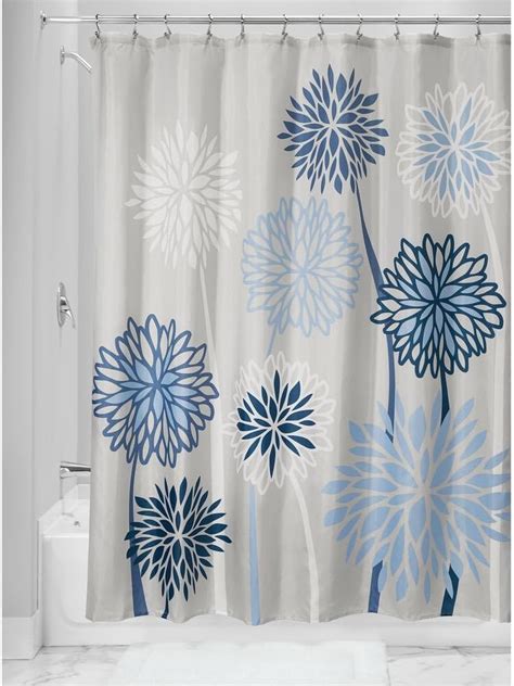 iDesign Botanical Poly Cortina de ducha para el baño cortina de bañera