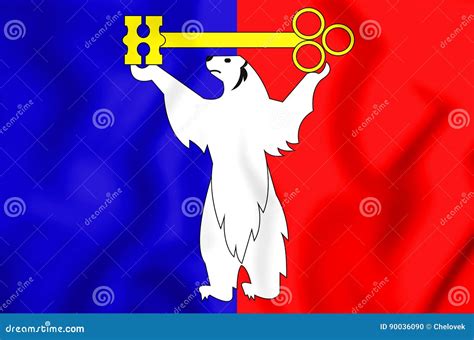 Bandera De Norilsk Krasnoyarsk Krai Rusia Ilustración 3D Stock de