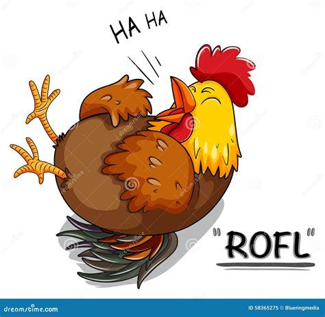 Chicken laughing on white stock vector. Illustration of background ...