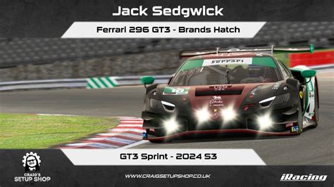 Iracing S Ferrari Gt Gt Sprint Brands Hatch Jak