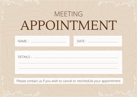 Printable Appointment Reminder Cards Template Free Free Printable