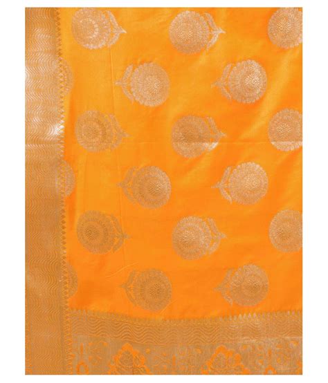 Silkfab Orange Silk Floral Dupatta Price In India Buy Silkfab Orange