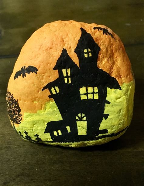 Haunted House Halloween Rocks Painted Rocks Rock Hounding