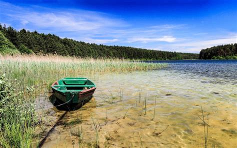 Wallpaper Landscape Boat Sea Bay Lake Nature Shore Reflection