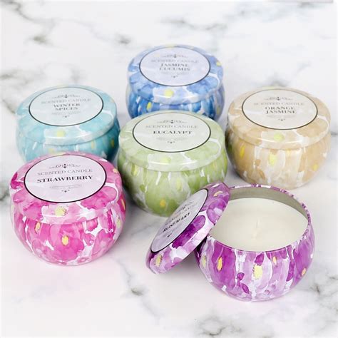 Velas aromáticas para aromaterapia latas Multicolor cera de parafina