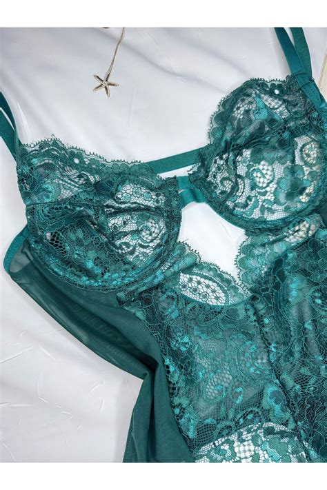 ROZENİN LINGERIE Dantelli Balenli Kapsız Transparan Alttan Çıtçıtlı Bodysuit Fiyatı Yorumları