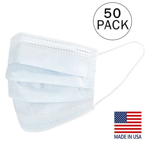 Edison Supply 3 Ply Non Medical Disposable Face Masks 50 Count