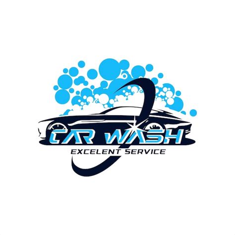 Premium Vector Car Wash Logo Design Template With Bubble Soap Vector