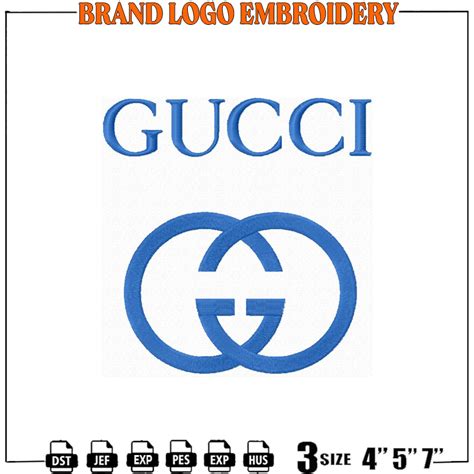 Gucci Blue Logo Embroidery Design Digitizing File - KitCara