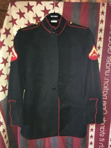 U S Marine Corps Lance Corporal Dress Blues Coat Jacket Uniform S