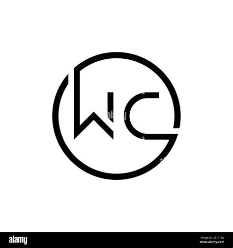 Initial Circle Letter WC Logo Design Vector Template. Initial Linked Letter WC Logo Design Stock ...