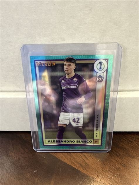 Topps Chrome Merlin Uefa Alessandro Bianco Aqua Prism Parallel