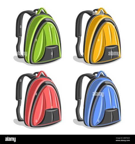 Vector Set Of Colorful Hiking Backpacks Isolated On White Stock Vector Image And Art Alamy