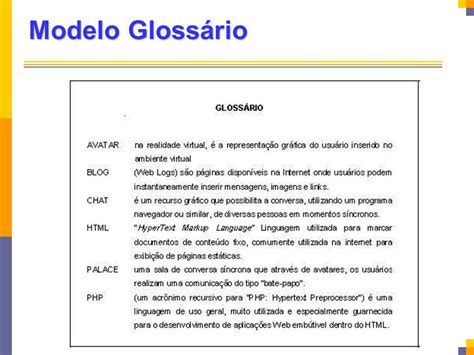 O Que é Um Glossário Exemplo Vários Exemplos