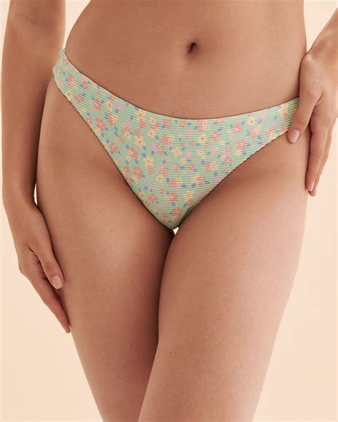 BILLABONG I Sea You Tanlines Thong Bikini Bottom Floral Spearmint