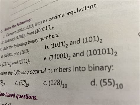 = sol the folloming: into its decimal equivalent. 2 s.sbaract (11012) fro..