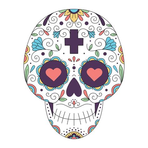 Ilustraci N Vectorial De Calavera Mexicana Con Adornos Y Flores Cr Neo