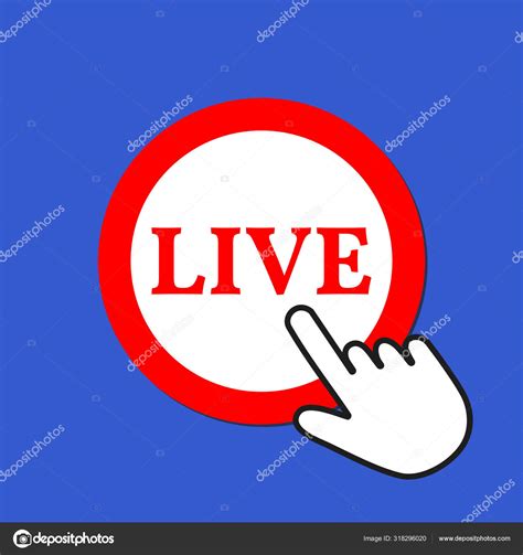 Live Icon Online Streaming Concept Hand Mouse Cursor Clicks Th Stock