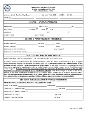 Fillable Online Athletics Physical Form And Procedures Fax Email Print