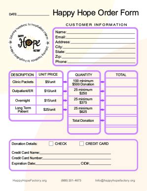 Fillable Online HHF Order Form Fax Email Print PdfFiller