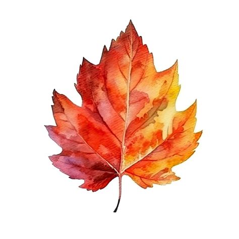 Premium AI Image | Watercolor painting of an autumn leaf