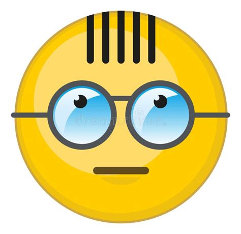 Emoticon Nerd Cara Inteligente Em óculos Emoji Amarelo Ilustração Do