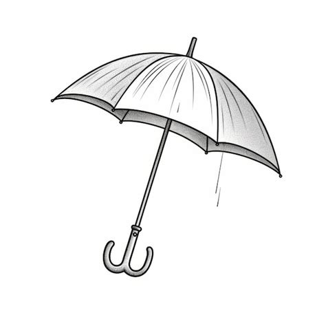 Simplistic Cartoon Umbrella Sketch Drawing In Pencil | Premium AI-generated image