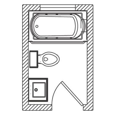 Floor Plan Narrow Floor Plan Small Bathroom Layout : A clawfoot tub and ...