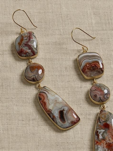 Crazy Lace Agate Earrings By Aureus Argent Banana Republic