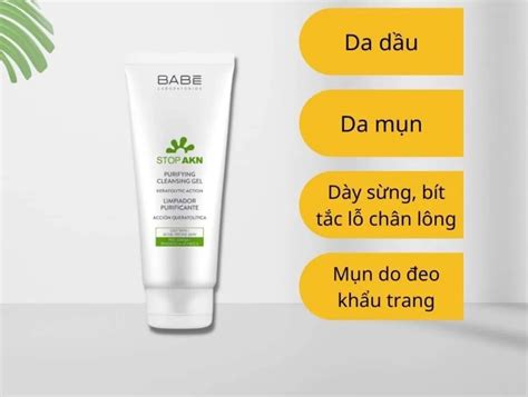 Sữa Rửa Mặt BaBe Stop Akn Purifying Cleansing Gel Cho Da Dầu Mụn Chiaki vn