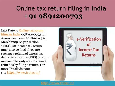 PPT Last Date Of Online Tax Return Filing In India 09891200793 For