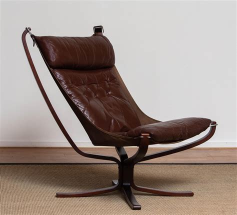 S Brown Leather Falcon Highback Lounge Chair By Sigurd Ressell For