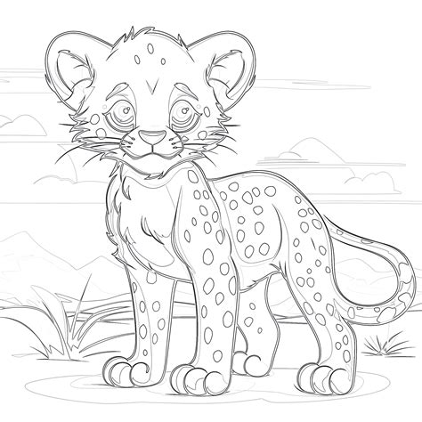 Free Printable Cheetah Coloring Pages | Coloring Pages Mimi Panda