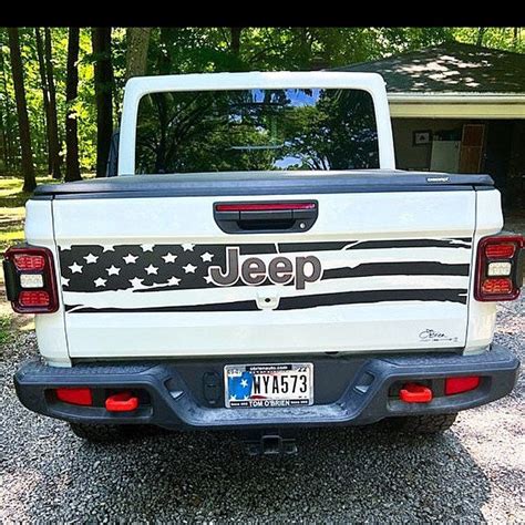 Jeep Gladiator Tailgate Decals American Flags Multiple Etsy