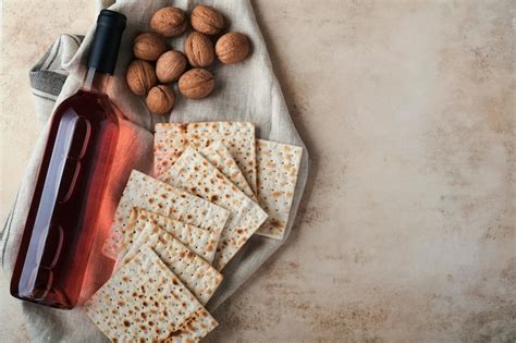 Conceito De Celebra O Da P Scoa Matzah Vermelho Kosher E Noz Ritual