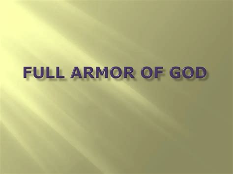 Ppt Full Armor Of God Powerpoint Presentation Free Download Id8930121