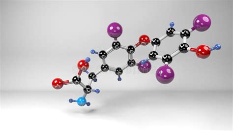 Levothyroxine Molecule 3d Render Illustration Stock Illustration