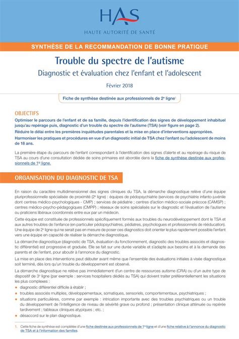 PDF SYNTHÈSE DE LA RECOMMANDATION DE BONNE Optimiser le parcours